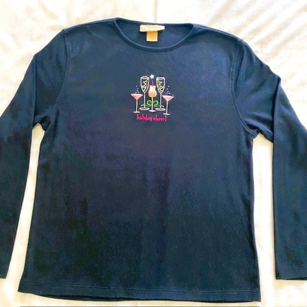 Mc Sportswear Ladies Long Sleeved Top sz L Black